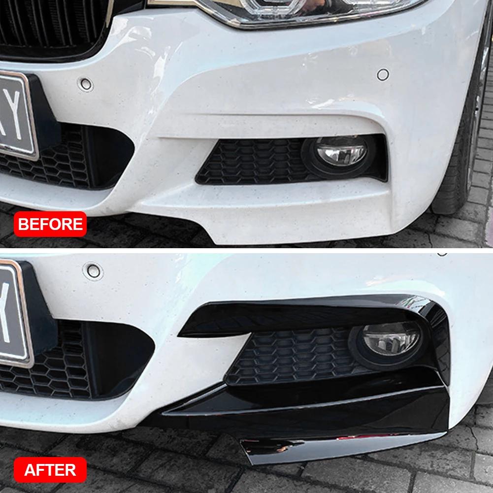 Für BMW F30 F31 M Sport 2012-2019 Frontstoßstangenlippe Splitter Canards Spoiler 1 Paar Auto Nebelscheinwerfer Augenbrauenrahmen Abdeckung Kühlergrill