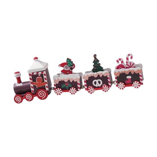 Julepynt Tog Tre Festlig Mini Tog Ornament Julepynt Tog Midtpunkt for Peishylle Spisebord Godt Nyttår Gave