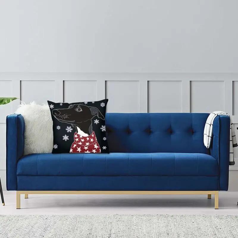 Cartoon Puppy Cushion Cover Sofa Home Decor Greyhound Square Pillow  Car    Moda