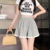 2025 Summer Women's Embroidered Pleated Elastic Waist Wide-Leg Pants