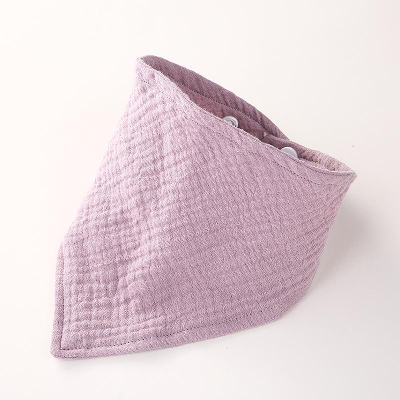 Double Layer Muslin Cotton Baby Bib - Solid Color Triangle Scarf