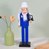 Christmas Nutcrackers Ornament Small Wooden Engineer Christmas Decorations Nutcrackers Figure Ornament for Table Shelf