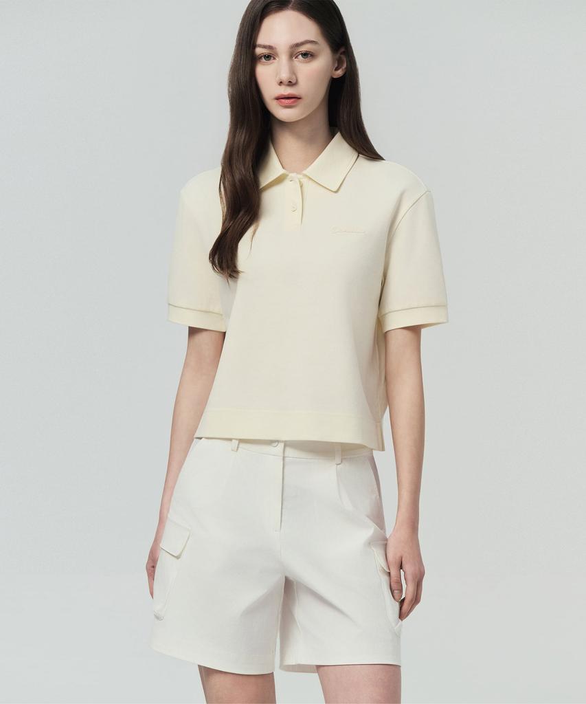 DUVETICA Nerte (Dark Cream) (Women'S Short-Sleeve Polo Shirt)