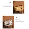 Thumb Ring Geometric Lines Shape Adjustable Opening Design Finger Ring Stainless Steel Finger Band Versatile Jewelry Gift
