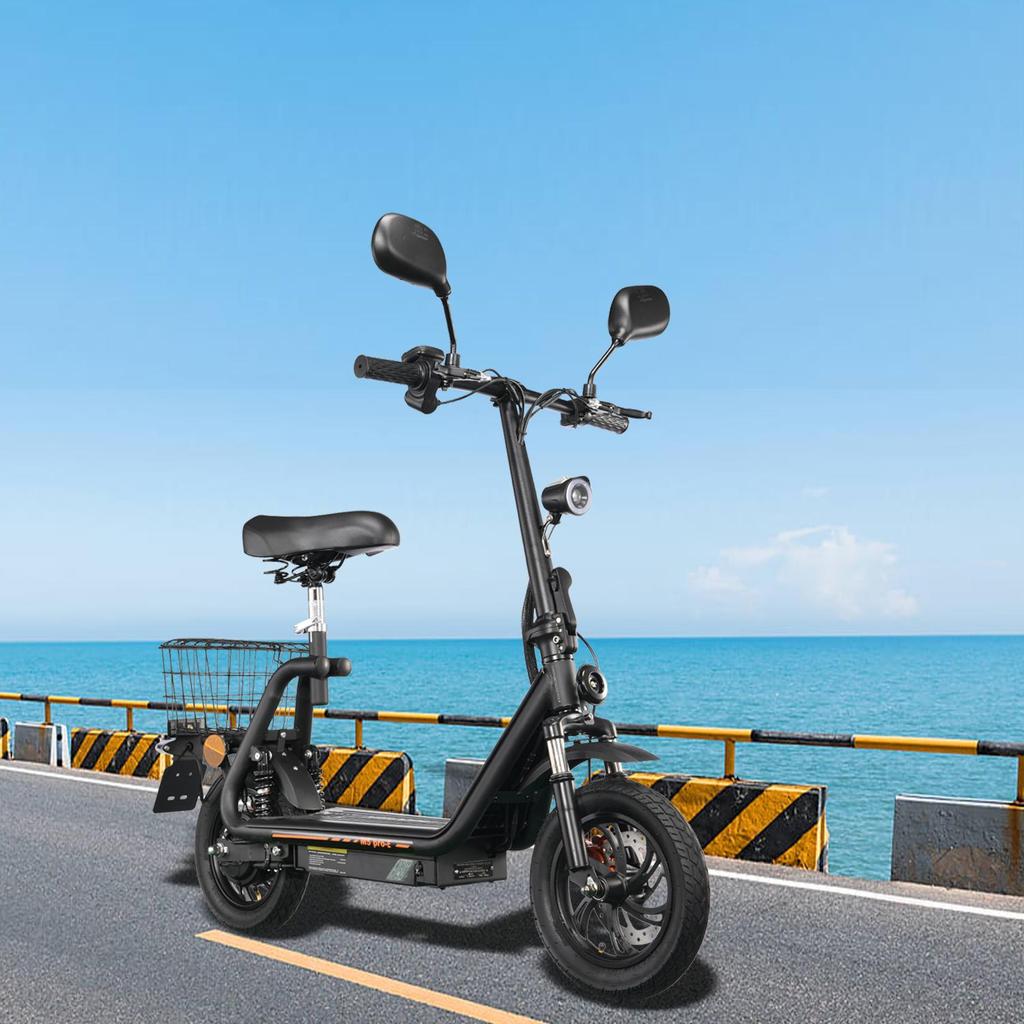 Electric Scooter with Seat TWOFISH M5 PRO-E 12" Tires 500W Motor 48V13Ah Battery 40km/h Max Speed 30km Max Range EEC Certified