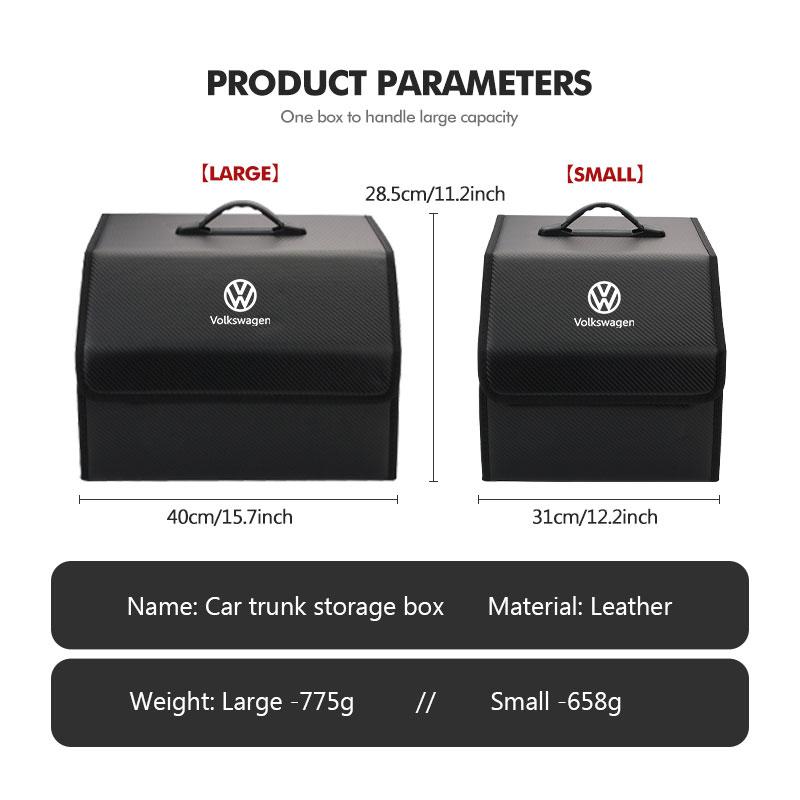 For Volkswagen VW Car Trunk Storage Box Leather Large AS22 Capacity Foldable Organizer Polo Jetta Sagitar Magotan Passat B5 B6 B7 CC