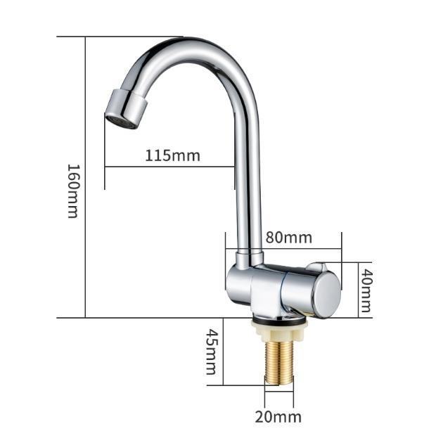 Compatible With Standard Sinks 360° Rotating Faucet Foldable RV Faucet