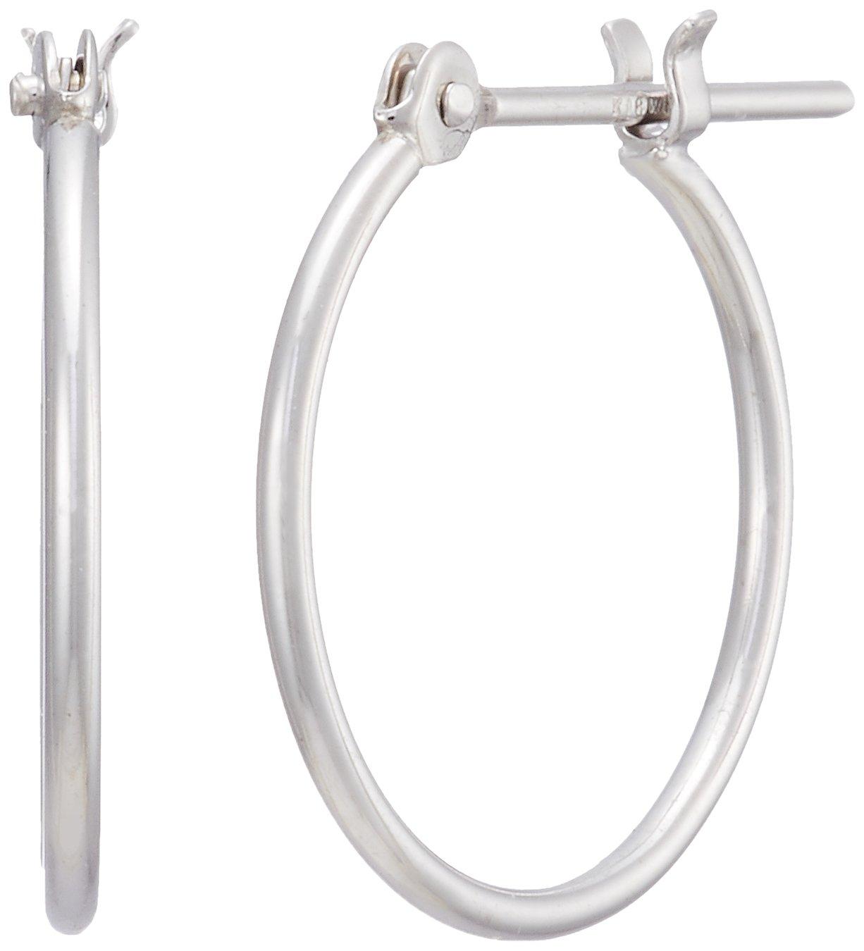 

ESTELLE [Official] Women s Hoop Earrings, 18K White Gold (M), 0202-1787-0012-0000