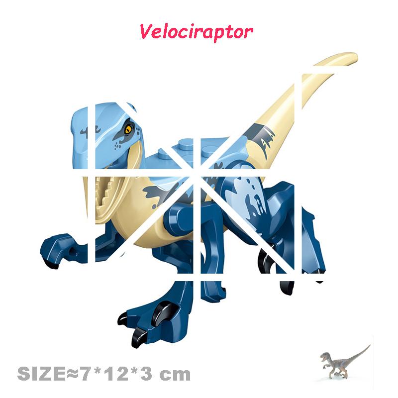 Velociraptor Triceratops Jurassic Dinosaurier Welt Indominus T-Rex Modell Zusammenbauen Pädagogische Bausteine Spielzeug für Kinder Geschenke