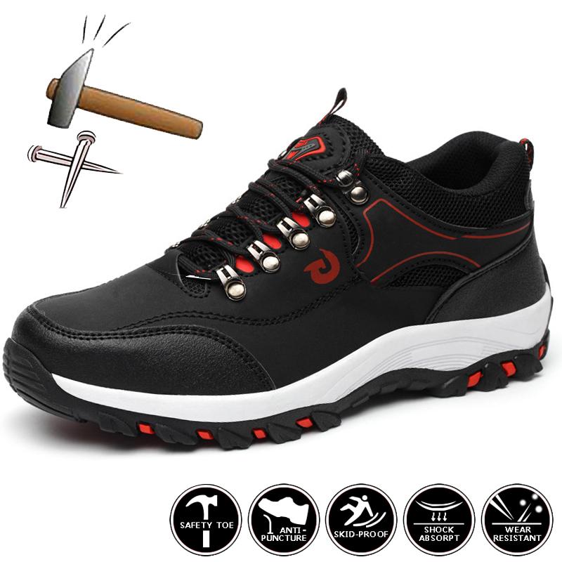 Lightweight Work Shoes Men Breathable Steel Toe Safety Shoes Men For Work Sneakers Puncture-Proof Protective Safety Boots Male