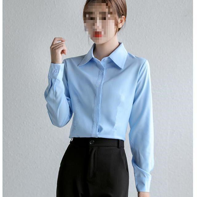 2025 Spring Korean Style Women s White Long Sleeve Shirt - Professional and Fashionable S, up to 80 jin