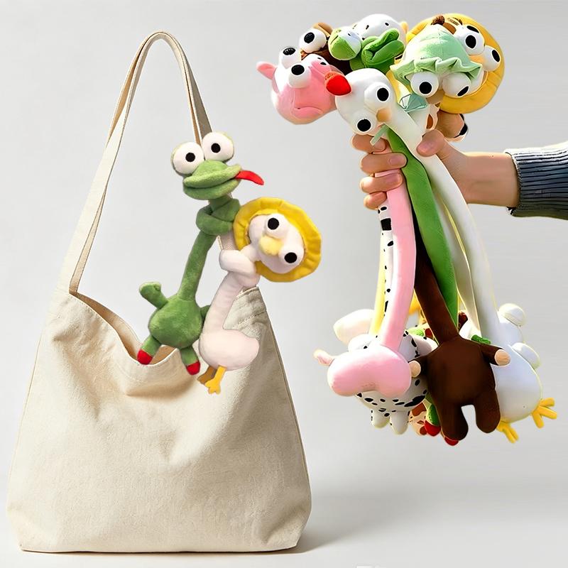 40Cm Long Neck Animal Plush Toys Funny Creative Bag Pendant Cute Cartoon Stuffed Animal Plush Keychain Decoration Accessory