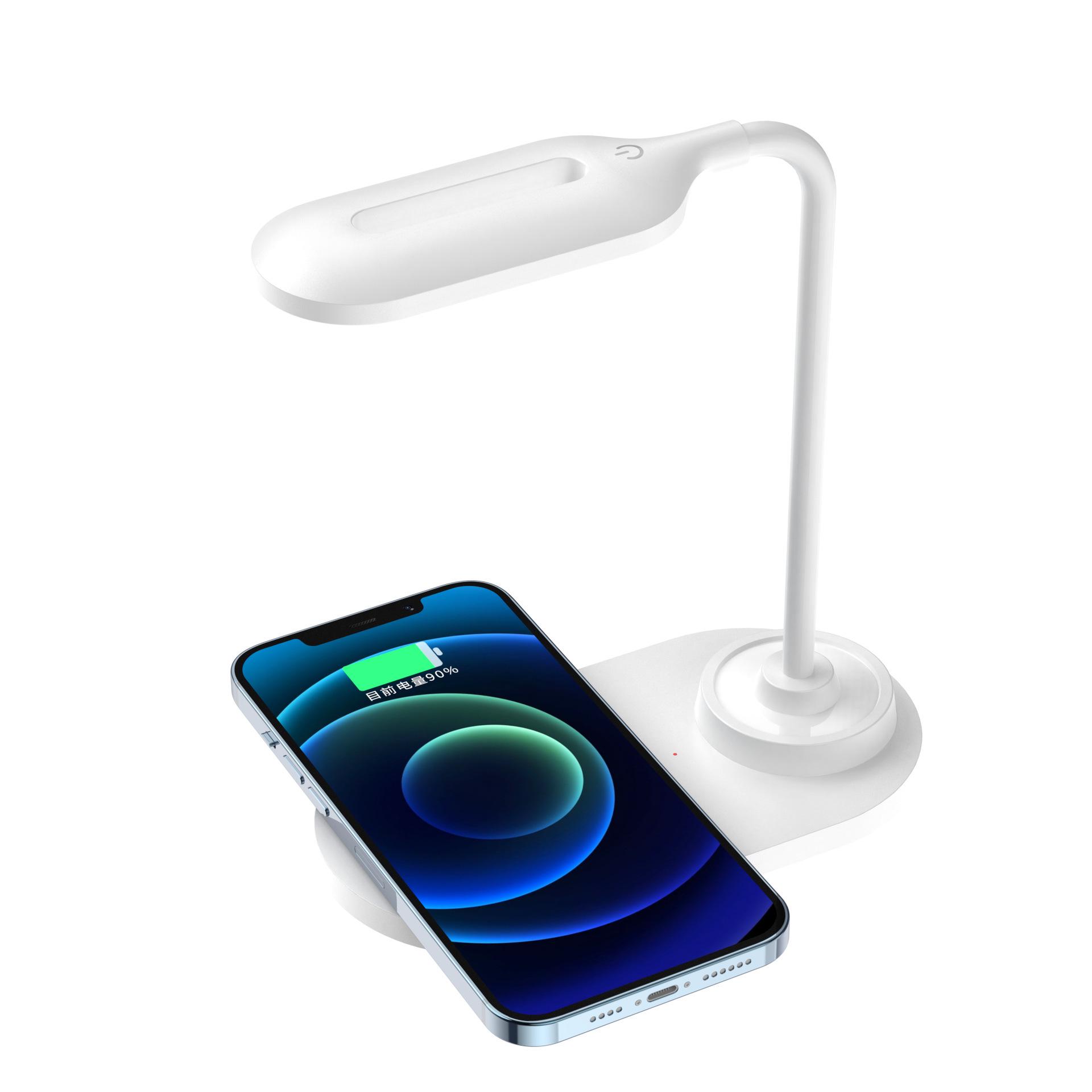 

2-in-1 Desk Lamp & 15W Wireless Charger - Eye-Safe, Home Office Gift, Fast Mobile Charging Universal (HT510) чорний