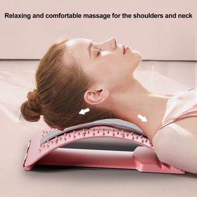 Rückenstrecker Taillentrainer Verstellbar Halswirbelsäule Unterer Rücken Nackenschmerzen Linderung Massagegerät Kissen Bogen Lendenwirbel Rückenknackerbrett Dehnvorrichtung