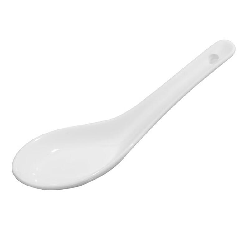 Kangfutao White Ceramic Soup Spoons