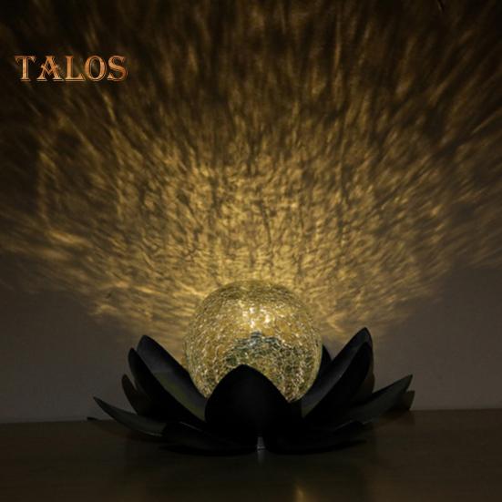 Luce solare a forma di loto, accensione/spegnimento automatico, IP55, impermeabile, design wireless, lampada solare da giardino, prato, patio, decorazione per esterni
