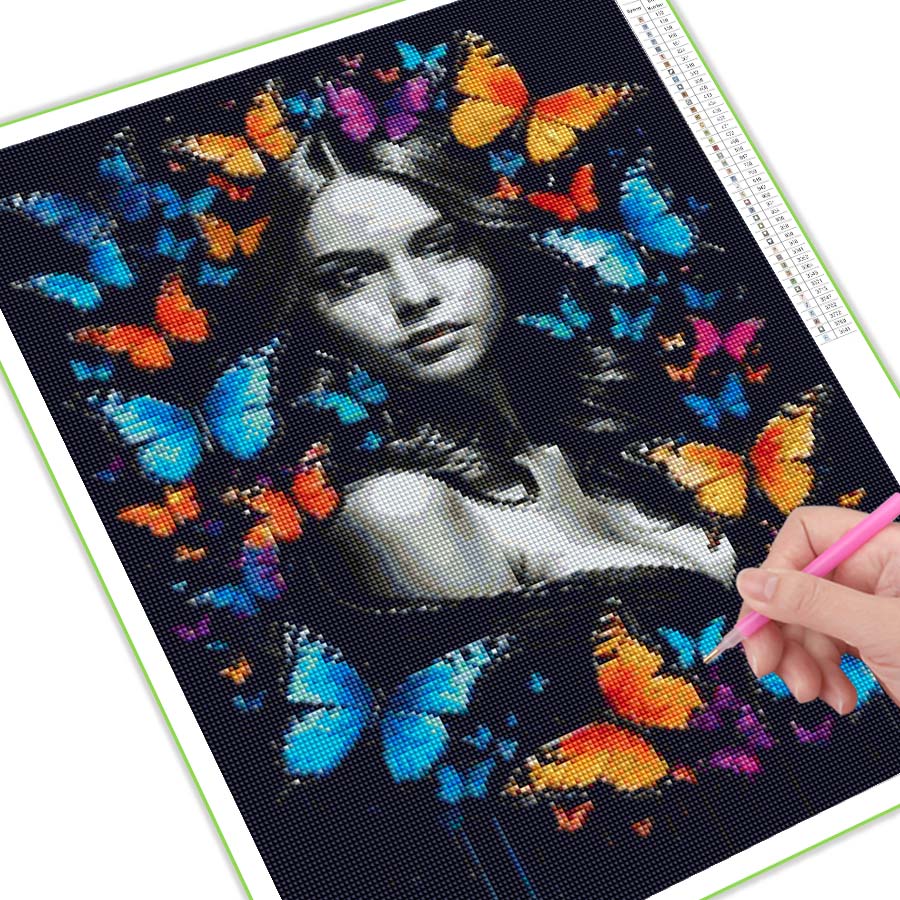Diamond Painting New Collection 2024 Butterfly Woman Flower Diy Full Square Round Drill Rhinestone Embroidery Sale Girl Mosaic Cross Stitch Kits