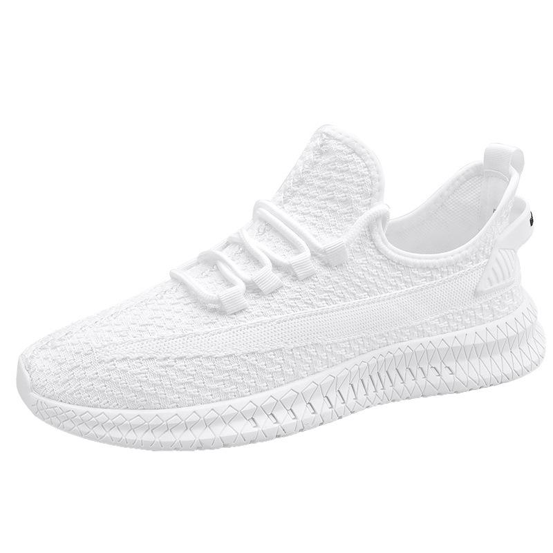 

2024 new trendy shoes Korean version of trendy fashion fly-woven mesh cloth breathable casual men s shoes runway shoes 39 белый