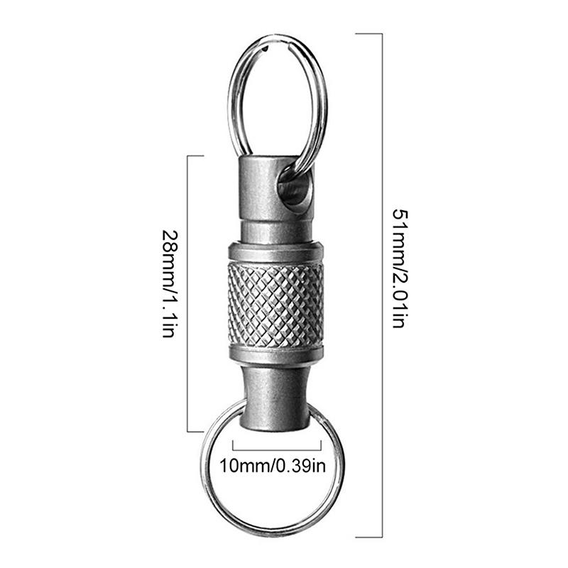 1 Pcs Aluminum Alloy Keychain Key Holder Removable 360 Degree Rotation Multifunctional Portable For Waist Belt Outdoor Tool