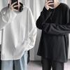 Men T-shirt Long Sleeve O Neck Solid Color Loose Pullover Warm Soft Plus Size Men Spring Top for School