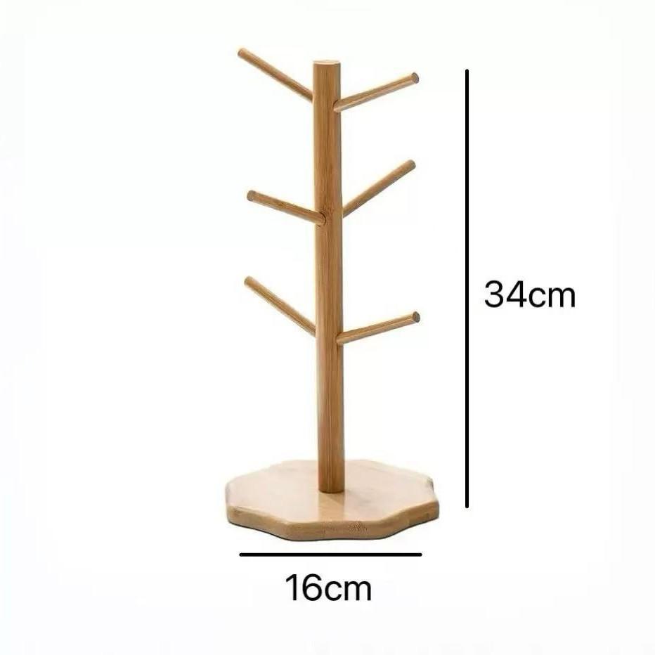 Bamboo Tree-Shape Mug Rack for Kitchen and Living Room