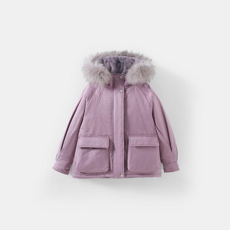 Sangluo Girls' Parka: Stylish & Warm Velvet-Lined Cotton Jacket for Winter 2025
