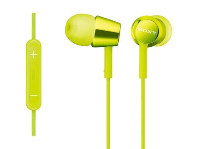 Sony Earphones MDR-EX150IP: Canal Type with Remote Control and Microphone for iPhone/iPod/iPad Green MDR-EX150IP G