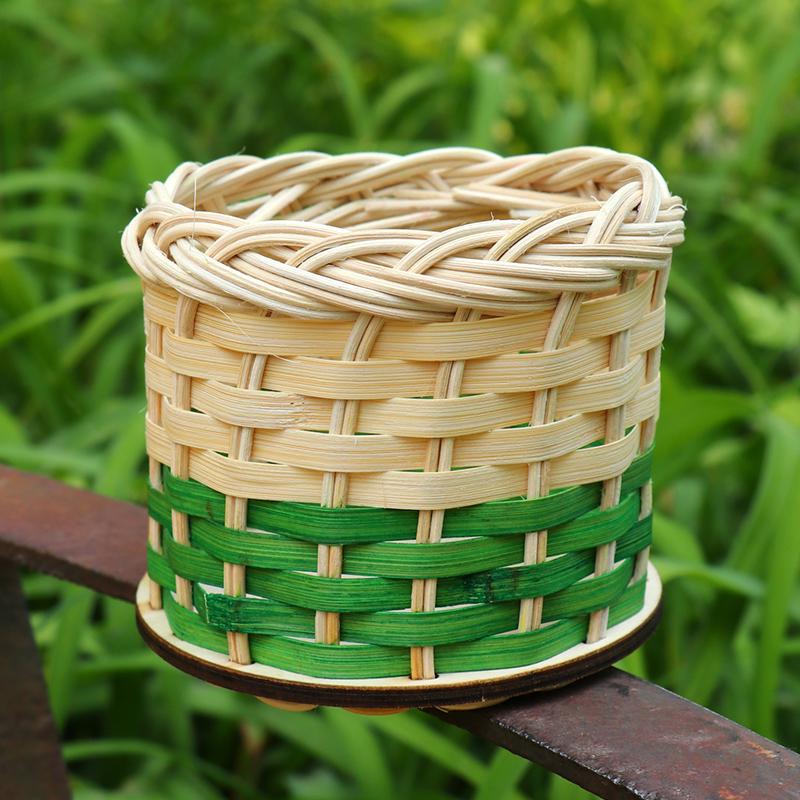 Bamboo Slats Intangible Cultural Heritage Basket DIY Kit for Handcraft and Kindergarten Weaving Projects