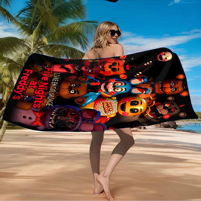 Fnaf Horror Zirkus Strandtuch Mikrofaser Strandtuch, Leicht und Schnelltrocknend, für Sommerreisen, Schwimmbad Fan Geburtstagsgeschenk