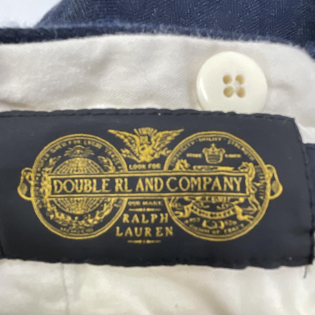 RRL Navy Wool Herringbone 2-Pleated Slacks Bottoms 32 NavyUsed