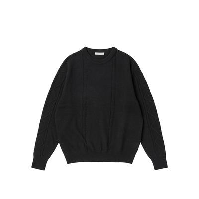 WORTHWHILE MOVEMENT Damaged Fisherman Knit (Black)
