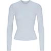 Solid Color Round Neck Long Sleeve T-Shirt Women Tops Zen-Blue AP-TSH-0647-ZNB