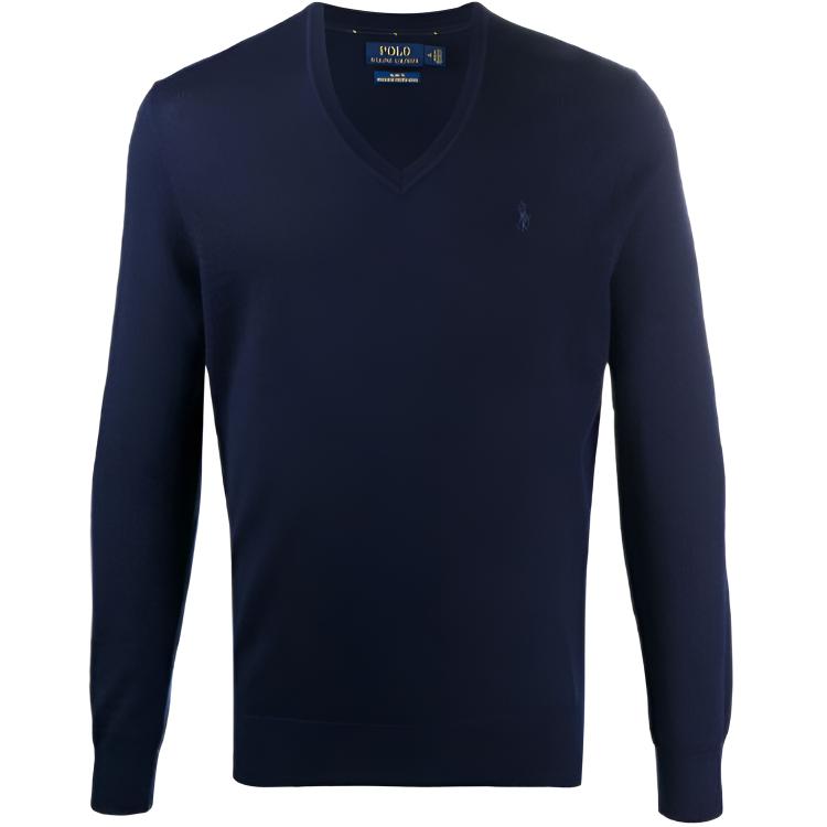 Polo Ralph Lauren Solid Logo Embroidered Pullover Wool Sweater Men sweater Blue 710714347-004