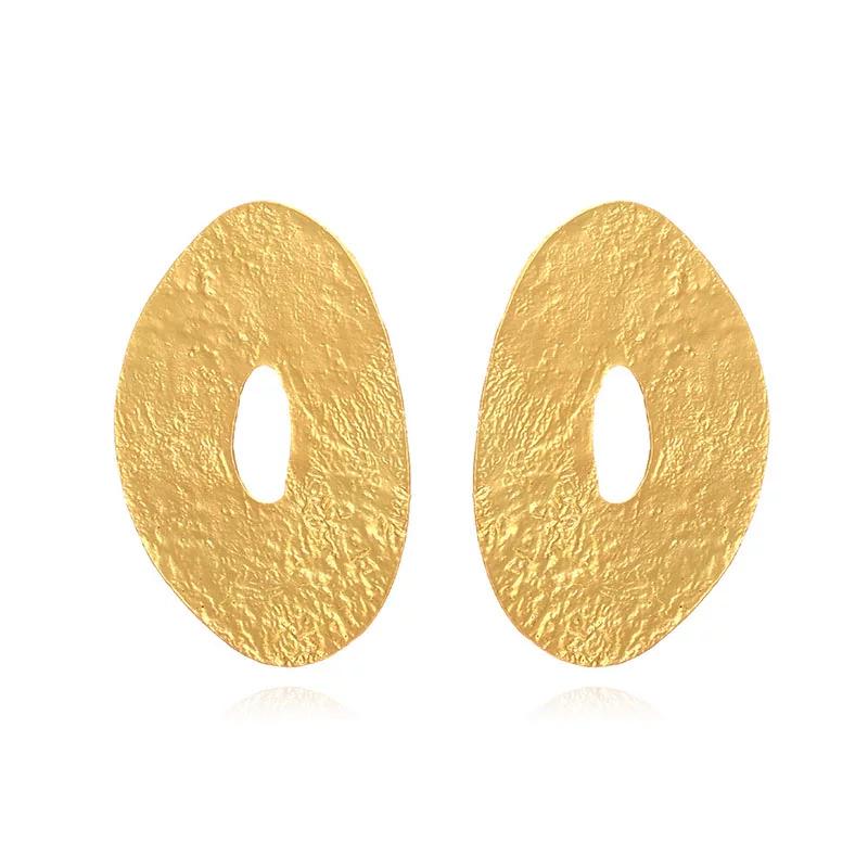 Cool Style Fashion Big Brand Metal Geometry Personalized Earrings золотой
