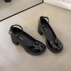 New Style Women's High-heeled Thick-soled Single Shoes and Leather Shoes Devotion