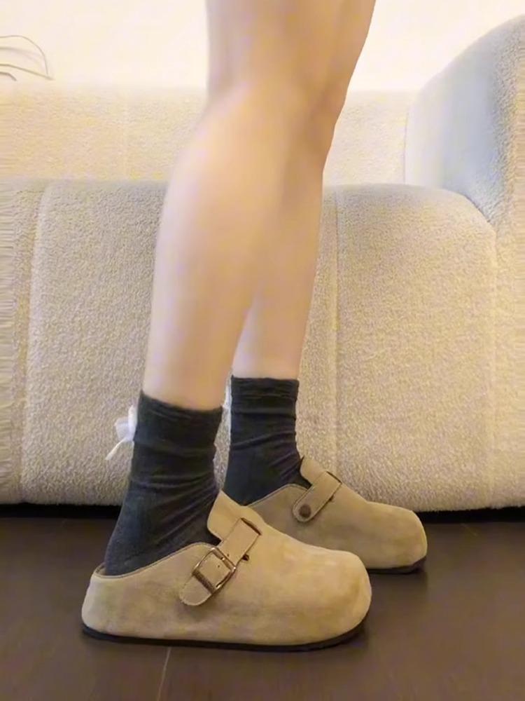 Birkenstock Women's 2025 Thick-Soled Closed-Toe Slip-On Half-Slippers for Outdoor Wear