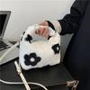 Borsa a mano in peluche, alla moda, con manico superiore, borsa a tracolla versatile invernale per ragazze