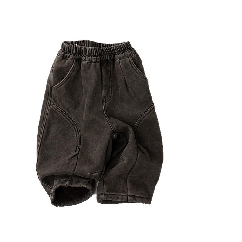 Thick Fleece Lined Kids Long Pants Unisex Boys Girls Warm Casual Winter Trousers