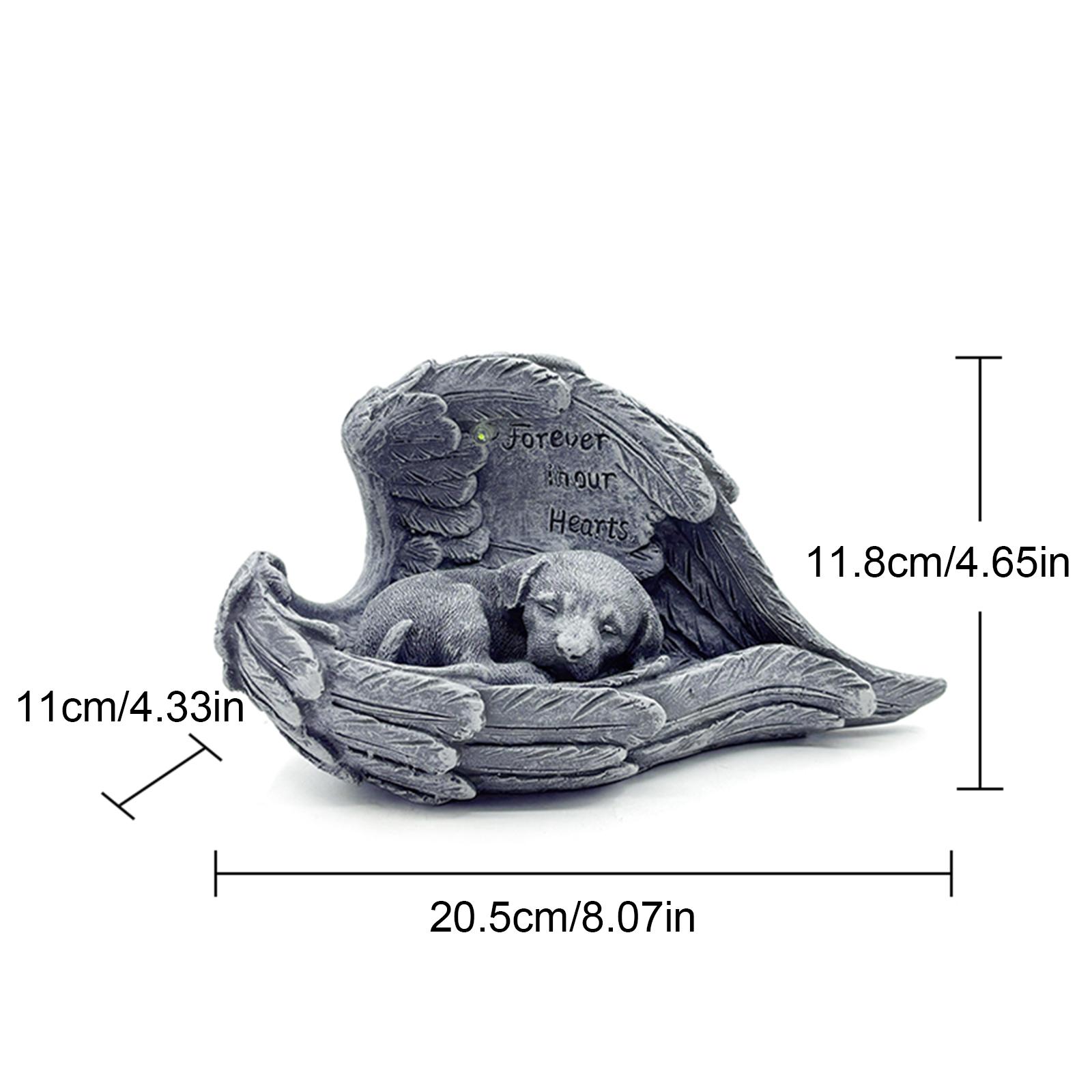 Статуэтка Ангел Мемориал Питомца с Солнечным Светом Садовая Статуя Мемориал Питомца Садовое Кладбище Украшение для Могилы Потерянного Питомца Сад