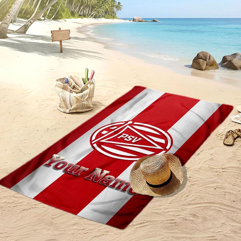 PSV Eindhoven FC Telo da Spiaggia Stampato Personalizzato Logo Calcio Supporto Nome Personalizzato Testo Asciugamano Assorbente Per Sport Viaggio Regalo Speciale