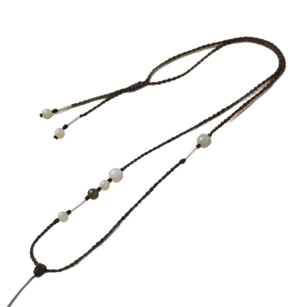 Hetian Jade Unisex Handmade Pendant with Adjustable Rope