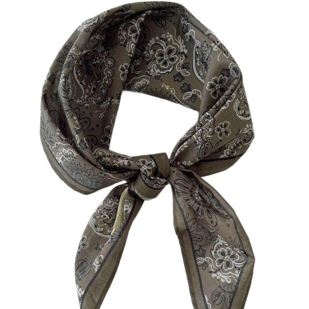 Pure Cotton Retro Fashionable Cashew Pure Cotton Rhombus Silk Scarf Japanese Spring And Summer Thin Scarf Casual Men And Women