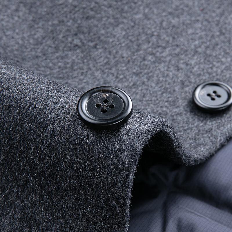 Men's 3-in-1 Wool Blend Overcoat with Detachable Goose Down Liner