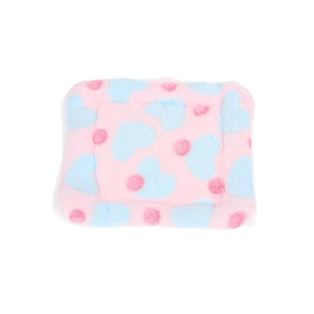 

Washable Pet Bed Pad Plush Fleece Warm Pad Soft Winter Plush Mat Small Pets Pink S