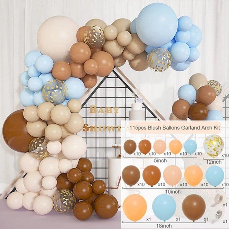 Vintage Coffee Cream Latex Balloon Set for Birthday Party Decoration Supplies