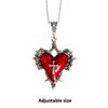 Gothic Thorn Red Heart Necklace Adornment Adjustable Alloy Clavicle Chain for Unique Style and Mystery Lovers