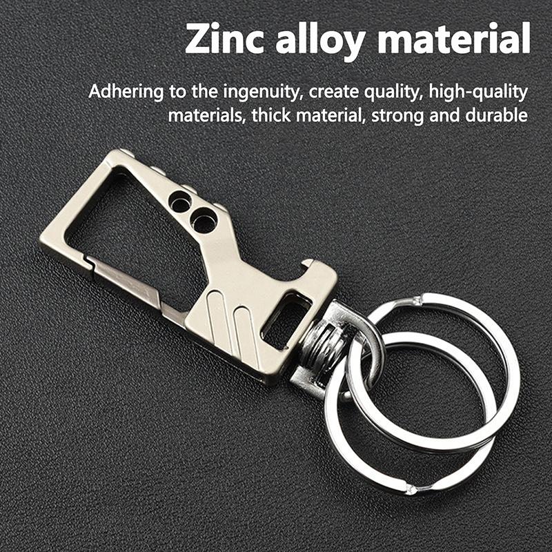 Simple Multifunctional Men Keychain Waist Belt Clip Anti-Lost Buckle Key Ring Accessories Car Keychain Bottle Opener Pendant