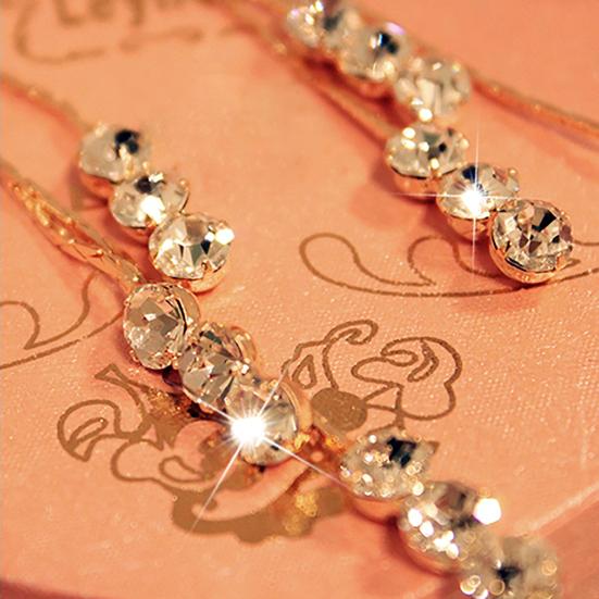 Earrings Tarnish-resistant Elegant Alloy Women Elegant Cocktail Rhinestone Earrings for Party