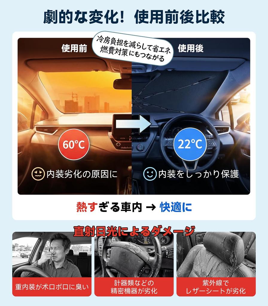 New for 2026! [Prevents Interior Temperature Rise, Heatwave Protection, Compatible with Almost All Car Models] Beige (Limited Color) Nmoiss Car Sunsha