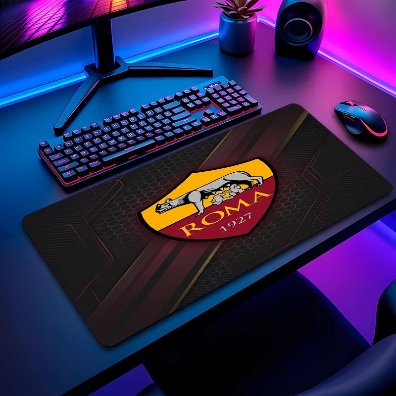 Tappetino per Mouse con Motivo Calcio AS Roma No?Tappetino Mouse da Gioco Antiscivolo con Base in Gomma per Scrivania Ufficio Casa
